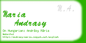 maria andrasy business card