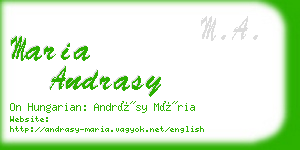 maria andrasy business card